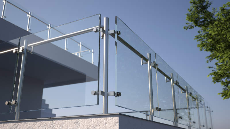 Custom glass railing installation